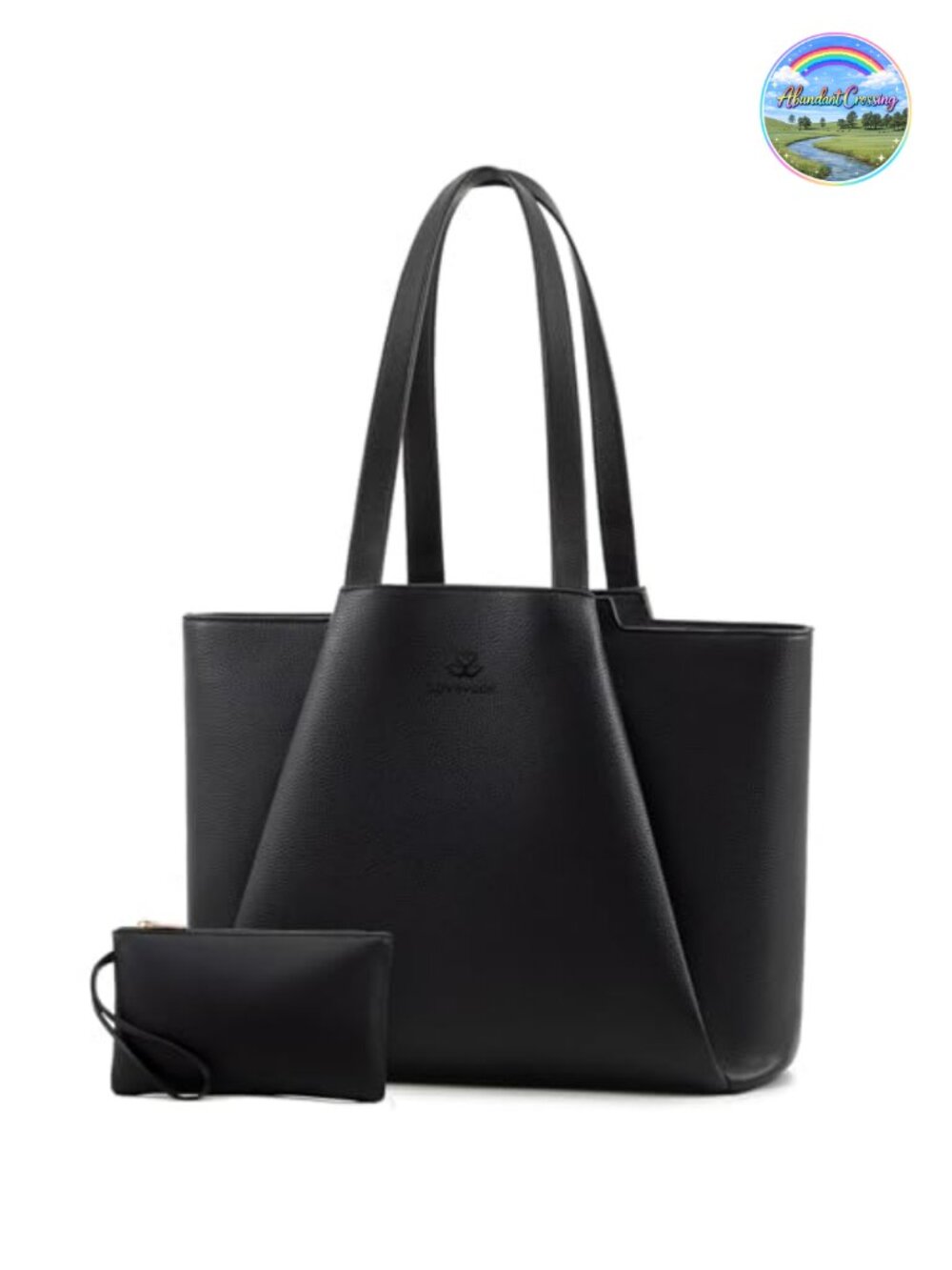 Faux Leather Laptop Tote 15.6 Inch Women Work Bag Large Shoulder Purse
